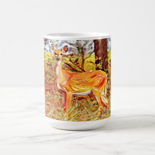 Painted Deer Art Mug Cup