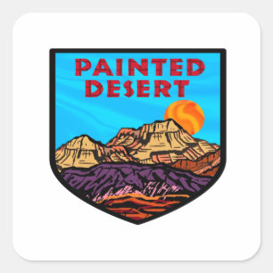 Painted desert amazement square sticker