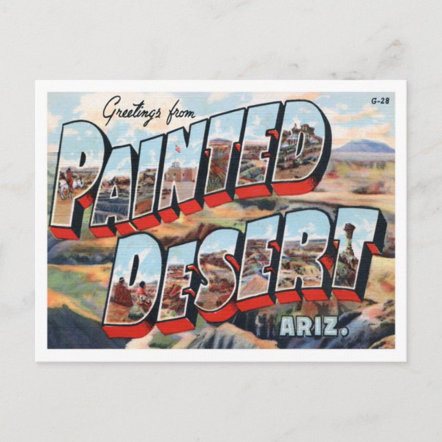 Painted Desert, Arizona Vintage Big Letters Postcard (Front)