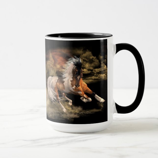 Painted Desert Black 15 oz Mug, Pick Colour & Mug (Right)
