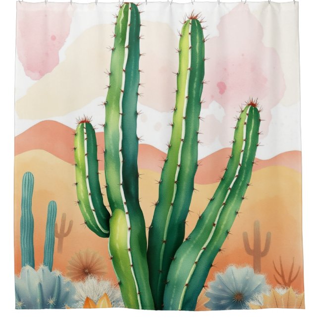 Painted Desert Blooms Shower Curtain (Front)