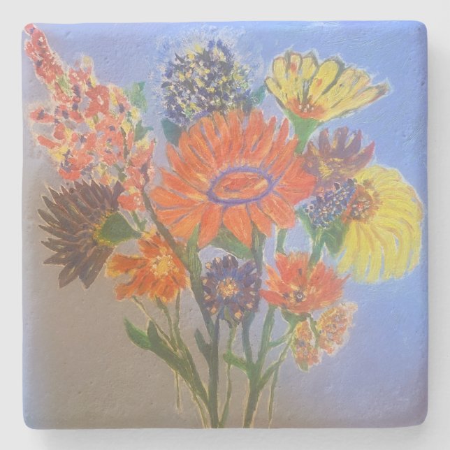 Painted Design Floral Coasters (Front)