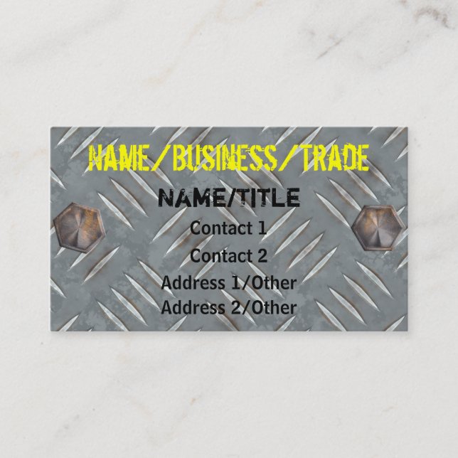Painted Diamond Plate Business Card (Front)