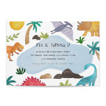 Painted Dinos Kids Birthday Party Invitation<br><div class="desc">Colourfully illustrated painted dinosaurs and botanical details designed by Shelby Allison.</div>