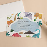 Painted Dinos Kids Birthday Party Invitation<br><div class="desc">Colourfully illustrated painted dinosaurs and botanical details designed by Shelby Allison.</div>