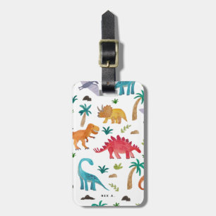 Painted Dinos Luggage Tag