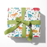 Painted Dinos Wrapping Paper<br><div class="desc">Colourfully illustrated painted dinosaurs and botanical details designed by Shelby Allison.</div>