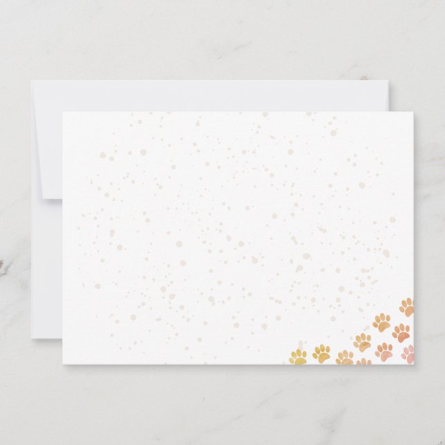 Painted Dog Paw Prints Watercolor Blank  Card (Front)