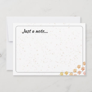 Painted Dog Paw Prints Watercolor Just a Note  Card