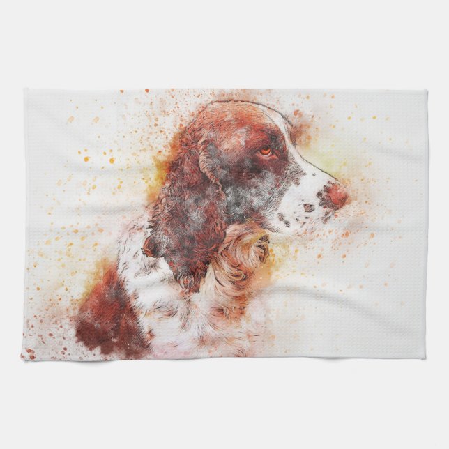 Painted Dog Print Tea Towel (Horizontal)