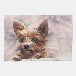 Painted Dog Print Tea Towel