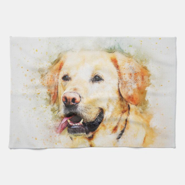 Painted Dog Print Tea Towel (Horizontal)