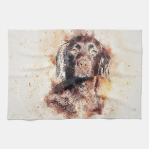 Painted Dog Print Tea Towel