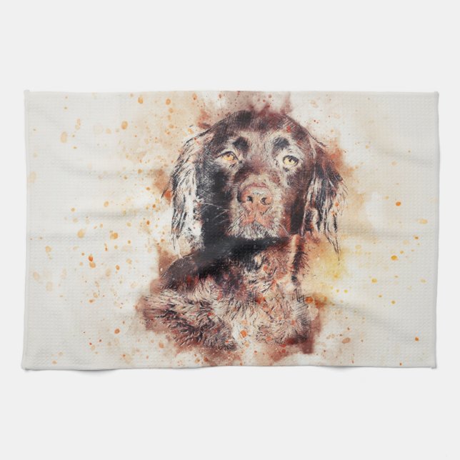 Painted Dog Print Tea Towel (Horizontal)