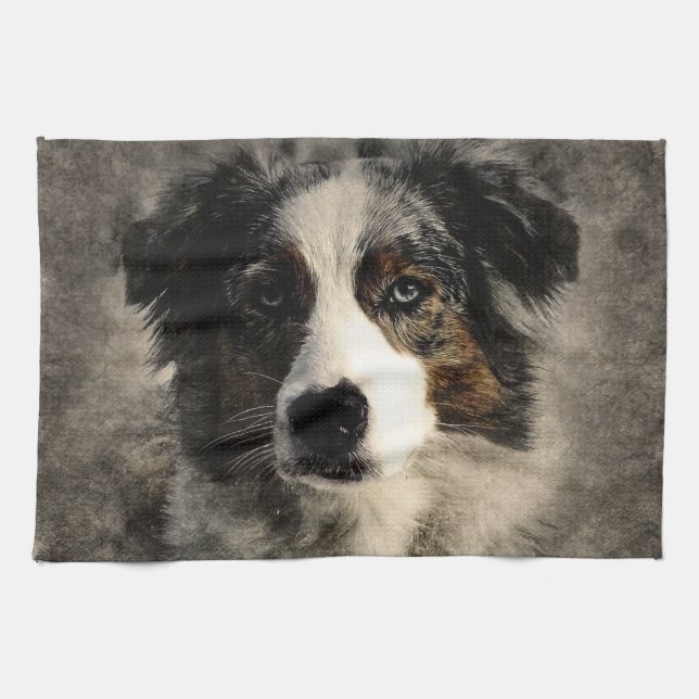 Painted Dog Print Tea Towel (Horizontal)