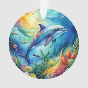 Painted Dolphin Ornament