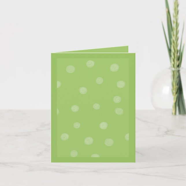Painted Dots green Note Card (Front)