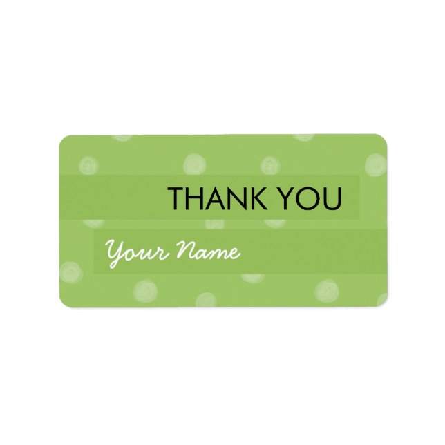 Painted Dots green Thank You Sticker (Front)