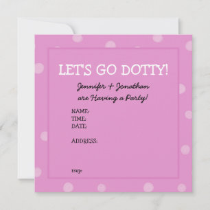 Painted Dots pink Party Invitation