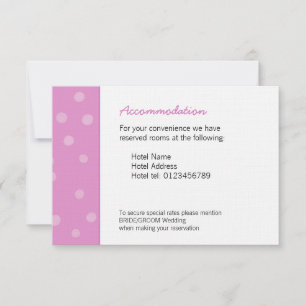 Painted Dots pink white Wedding Enclosure Card