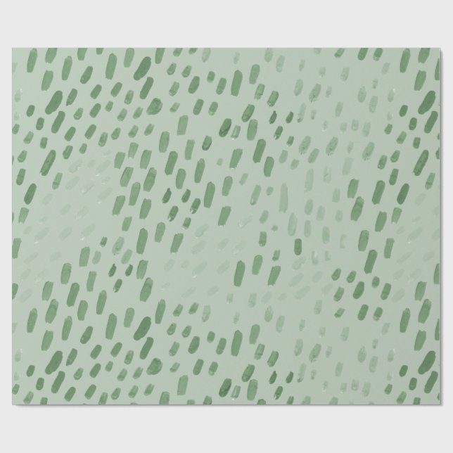 Painted Dots Sage Wrapping Paper (Flat)