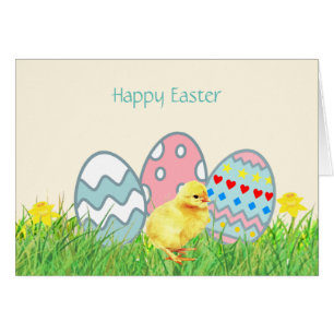 Painted Easter Eggs & Cute Chick