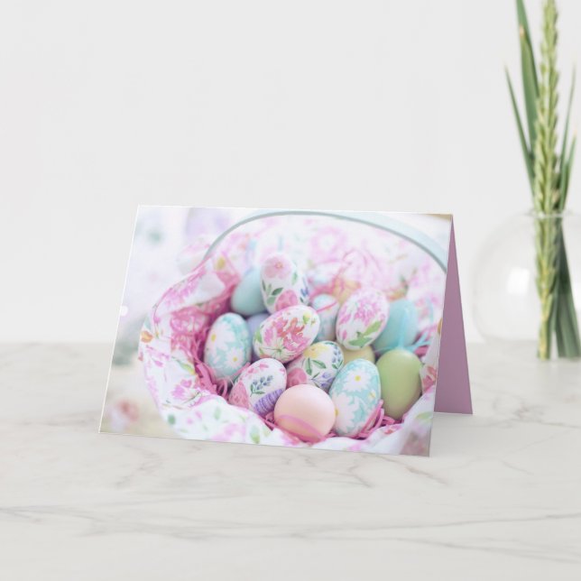 Painted Easter Eggs Holiday Card (Front)