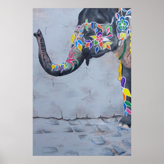 Painted Elephant Poster (Front)