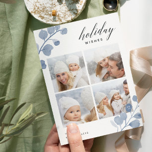 Painted Eucalyptus   Holiday Photo Collage Card