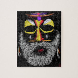 Painted Face Man - Drawing Art Collection Jigsaw Puzzle