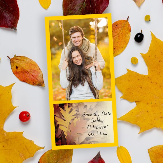 Painted Fall Leaves Wedding Save the Date (Creator Uploaded)