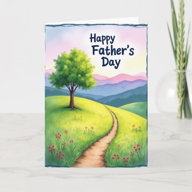 Painted Fathers Day Scene Card (Front)