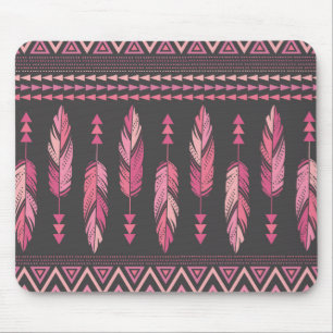 Painted Feathers-Grey Mouse Mat