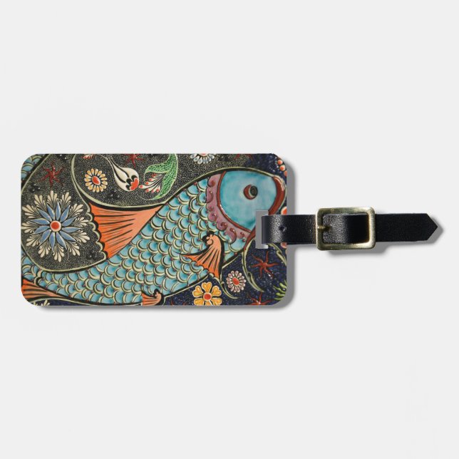 Painted Fish Luggage Tag (Front Horizontal)