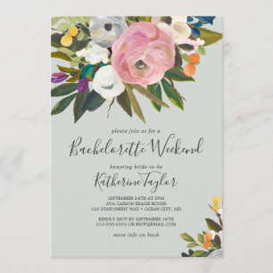 Painted Floral Bachelorette Weekend Invitation