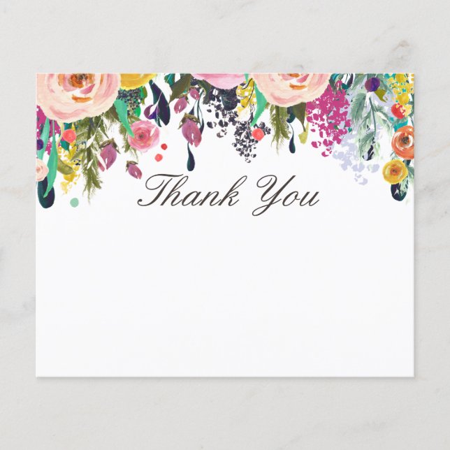 Painted Floral Beauty Salon Thank You Flyer (Front)