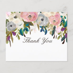 Painted Floral Beauty Salon Thank You Note Cards