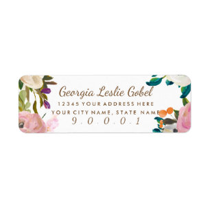 Painted Floral Blooms Return Address Labels II