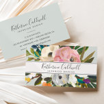 Painted Floral Business Card<br><div class="desc">This painted floral business card is perfect for a small business owner,  consultant,  stylist and more! The elegant and romantic design features beautiful painted acrylic flowers in blush pink and white,  with pops of colourful purple,  blue,  orange and yellow.</div>
