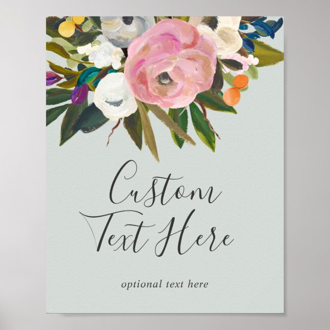 Painted Floral Custom Text Sign (Front)