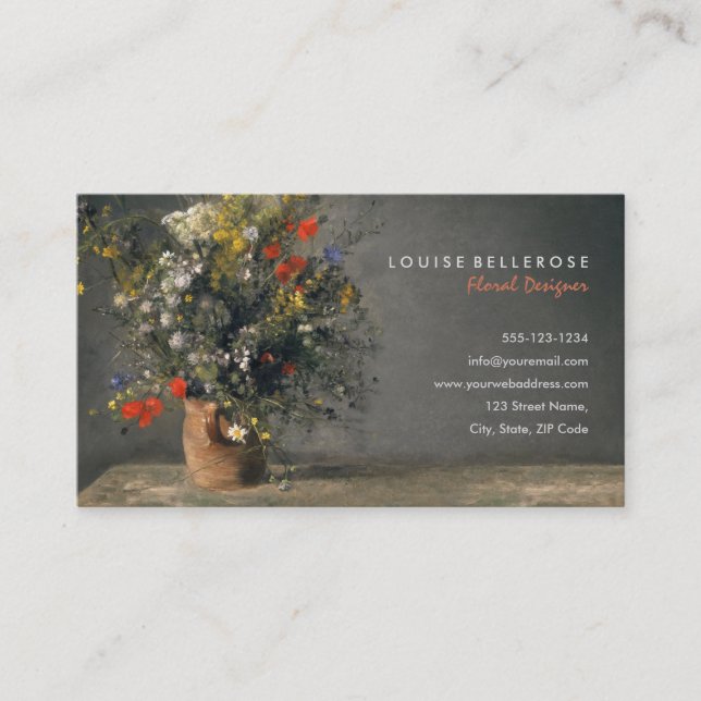 Painted Floral Designer Flower Stylist Business Card (Front)
