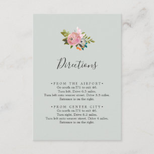 Painted Floral Directions Enclosure Card