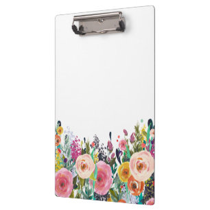 Painted Floral Florist Stylist Business Clipboard