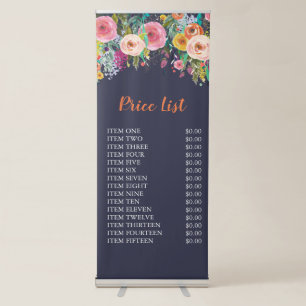 Painted Floral Free Standing Business Price Sign