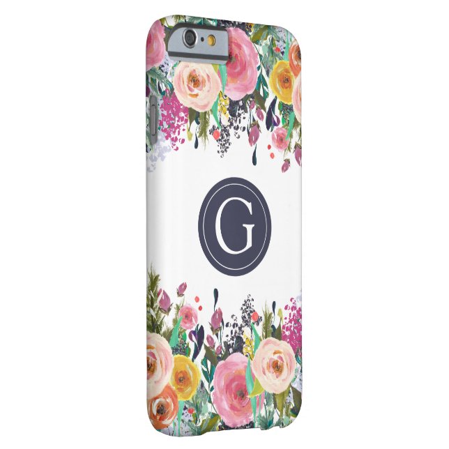 Painted Floral Monogram Iphone 6 Case (Back/Right)