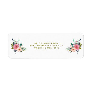Painted Floral Return Address Stickers
