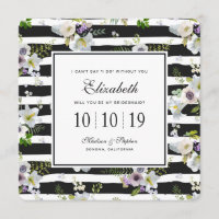 Painted Floral Striped Pattern - Bridesmaid