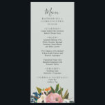 Painted Floral Wedding Dinner Menu<br><div class="desc">This painted floral wedding dinner menu card is perfect for a modern wedding. The elegant and romantic design features beautiful painted acrylic flowers in blush pink and white, with pops of colourful purple, blue, orange and yellow. This menu can be used for a wedding reception, rehearsal dinner, or any event....</div>