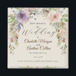 Painted floral wedding invitation magnet<br><div class="desc">Featuring painted blooms and elegant typography,  this design embodies romance and sophistication. Perfect for a garden or vintage-inspired wedding,  personalize it with your details to create an unforgettable first impression.</div>