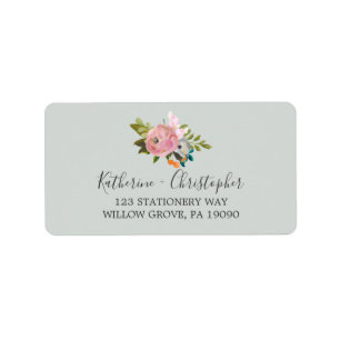 Painted Floral Wedding RSVP Address Labels